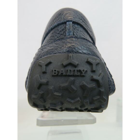 BALLY PIETRO NAVY BLUE GRAINED LEATHER WEB LOGO PENNY LOAFERS 10 D US 43 ITALY main image 10
